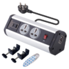 Mx Power Console 6 Amp 2 Universal Rotatable Sockets With 95w Pd Charging Port Extension Board – Desk Clamp Mount – Master Switch For Home Office Exhibition School – 3 Pin Power Cord 1.5mtr Mx-4205
