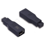 MX Firewire IEEE 1394B – 9 Pin Male To 6 Pin Female Adaptor MX-3455