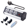 Mx Premium Power Console 6 Amp 3 Universal 180⁰ Rotatable Sockets With 2 Usb Charging Port Extension Board – With Removable Desk Clamp – Master Switch – 1.5m 3 Pin Plug Extension Cord 1.5mtr Mx-4198