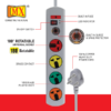 Mx 4 Socket 180 Degree Rotatable Surge & Spike Protector With 4 Universal Socket, Master Switch, Fuse, Led Indicator Mx-3468 - Image 2