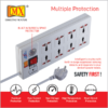 Mx Surge Protector & Spike Protector With 8 Universal Socket, Master Switch, Power Indicator With Child Safety Shutter Mx-2956 - Image 5