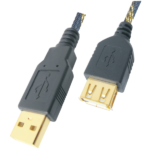 MX High Performance USB A Male To USB A Female Cord Gold Plated With Nylon Mesh On Cable – 1.5 Mtrs MX-3054