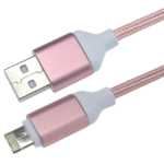 MX USB A Male To 2 In 1 Micro USB Male 8 Pin Lightning Male Cord With Nylon Breading – 1 Meter MX-3634