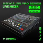MX SIGNATURE PRO 14 Channel Professional Live Audio Mixer with 3 AUX OUT MX SIGNATURE PRO 14