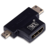 Mx 3 In 1 Micro Hdmi Male + Mini Hdmi Male + Hdmi Female T Type Connector Mx-3664
