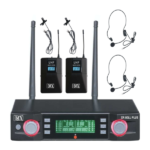 MX Dual Lapel Wireless Microphone System – UHF Wireless Microphone System With Variable Frequency For Party Wedding Host Business Meeting and Multi-Purpose Use MX XR 80 PLUS LL