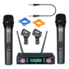 MX Wireless Microphone System With Two Handheld Mics And Dual Channel Receiver 100-foot Range (100 Each Channels) For Karaoke Dj Wedding and School Presentations MX XR 80 PLUS