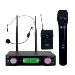 MX UHF Wireless Microphone System With One Handheld Mic And Lapel Mic – Fixed Frequency For Party Wedding Host Business Meeting & Multi-Purpose Use MX XR 40 PLUS HL