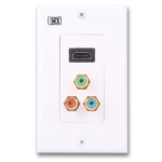 MX HDMI Male With 3 RCA Socket (RGB) Face Plate (114.5mm X 70mm) MX-2751