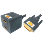 MX DVI 24+1 Pin Male To 2 HDMI - Short Cable - Gold Plated MX-3063 ITGLOBAL