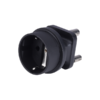 Mx European (schuko) To India Plug Adapter 15 Amp- Convert European Type E/f Input To India Type M Three Prong Output Connection Black Mx-3519