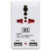 MX Dual USB Charger With Universal 2 Pin & 3 Pin / 2 Way Pin Multiplug Socket / Power Adapter 10a | Safety Shutter With Two USB Ports MX-3646