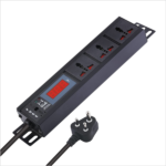 MX 4 Outlet Power Distribution Unit With Universal Power Strip, Live Voltage Display (6 Amp, Parameter: 30w~265v), Wall/rack Mount, Built-in Fuse, Master Switch, Heavy-duty 1.5m Power Cord. MX-4121
