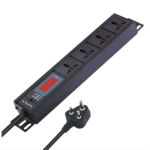 MX 4 Outlet Power Distribution Unit With Universal Power Strip Live Voltage Display (6 Amp Parameter 30w~265v) Wall/rack Mount Built-in Fuse Master Switch Heavy-duty Power Cord MX-4121 ITGLOBAL