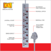Mx 6 Outlet Universal Power Strip With Individual Fuse & Switch For Each Socket, Heavy Duty Power Cord & With Child Safety Shutter Mx-2955 - Image 2