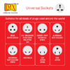 Mx 3 Outlet Universal Sockets Spike Guard Extention Box With Individual Socket Switch Fuse Protection-3 Pin Power Cord Mx-1151 Mx-1159 Mx-1167 - Image 2