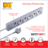 Mx 6 Outlet Universal Power Strip With Individual Fuse & Switch For Each Socket, Heavy Duty Power Cord & With Child Safety Shutter Mx-2955 - Image 4