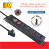 Mx 4 Outlet (three – 5 Amp + One – 15 Amp) Power Distribution Unit With Universal Sockets And Child Safety Shutter Surge Protector Industrial Standard Aluminum Extrusion Body – Wall Mount / Desk Mount Heavy-duty Power Cord Mx-1367 - Image 4