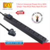 MX 7 Outlet Power Distribution Unit With Universal Socket – 15 Amp With Child Safety Shutter Single Pole MCB 15 Amp Power Strip Industrial Standard Aluminum Extrusion Body – Wall Mount/Desk Mount Heavy-duty Power Cord MX-3412 - Image 4