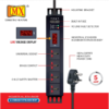MX 4 Outlet Power Distribution Unit With Universal Power Strip Live Voltage Display (6 Amp Parameter 30w~265v) Wall/rack Mount Built-in Fuse Master Switch Heavy-duty Power Cord MX-4121 - Image 4