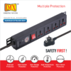 Mx 4 Outlet (three – 5 Amp + One – 15 Amp) Power Distribution Unit With Universal Sockets And Child Safety Shutter Surge Protector Industrial Standard Aluminum Extrusion Body – Wall Mount / Desk Mount Heavy-duty Power Cord Mx-1367 - Image 5
