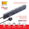 MX Power Strip With 12 Universal Socket Single Master Switch (3 Pin 4 Way Outlet & 2 Pin 8 Way Outlets) Power Cord- Spike Guard Extension Board MX-3510 - Image 5
