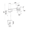 Mx Desk Mount Stand Table Bracket Clamp 17-26 Single Display Monitor Lcd Led Tv Mx-3692 - Image 5