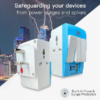 MX 3 Pin Multi Plug Socket -Worldwide Universal Socket Travel Adapter With USB Ports & Type-C PD Individual Switch Safety Shutter Led Indicator -3 Way Plug Socket (5a-250v) Fast Charging-Type D Plug MX-4006A