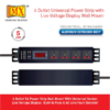 MX 4 Outlet Power Distribution Unit With Universal Power Strip Live Voltage Display (6 Amp Parameter 30w~265v) Wall/rack Mount Built-in Fuse Master Switch Heavy-duty Power Cord MX-4121 - Image 5