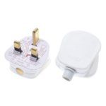 MX 3 Pin AC Electrical Power Wiring Male Fused Plug Socket Detachable Extension Cord Connector Adapter Rewireable For UK Plug 13A 250V White (Pack Of 1) MX-1864