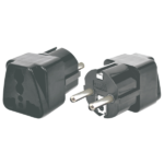 MX India (Universal Socket) To Europe (Schuko) Type E/F Travel Adapter Conversion Plug ROHS Compliant Black Color Grounded 3-Pin Plug MX-3462