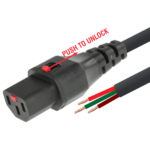 MX IEC Autolock C-13 3 Pin Ac Female / Open End Cord 10 Amp – 3 X 0.75 SQ MM MX-3540