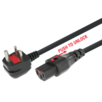 MX IEC Autolock C-13 3 Pin Ac Female To 3 Pin Indian – South Africa Plug Cord With Fuse 10 Amp – 3 X 0.75 SQ MM MX-3544