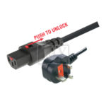MX 3 Pin UK Type Plug With Fuse / IEC C-13 Female Server Cord 10 Amp 3 X 1.0 SQ. MM MX-3581