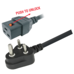 MX 3 Pin Indian / South Africa Plug To Ac Female (IEC C19) Server Power Cord (16 Amps) 3 X 1.5 SQ MM – OD 8.5 MM MX-3585