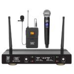 MX Dual UHF Wireless Microphone System with One Handheld and One Lapel Mic Body Pack Ideal for Parties Wedding Hosts Business Meetings and Multi-Purpose Use MX UHF 600P