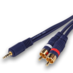 MX EP Stereo Male 3.5mm To 2 Male RCA Cord (Gold Plated) MX-1180