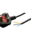 MX 3 Pin UK Plug / Open End Cord With Fuse MX-2003
