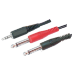 MX EP Stereo Plug 3.5 MM To 2 P-38 Mono Plug Cord MX-244