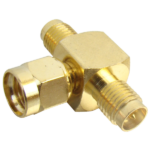 MX T Connector R/P SMA Male To 2 R/P SMA Female Connector With Teflon (Gold Plated) MX-2921