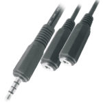 MX 4 Pole EP Stereo Male 3.5mm To 2 X 4 Pole EP Stereo Female 3.5mm Cord – 1.5 Mtrs MX-2982