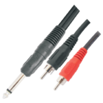 MX 6.35 MM P-38 Mono Male To 2 RCA Male Cord Heavy (6 MM Cable) – 1.5 Mtrs MX-3043a Elite