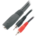 MX EP Stereo Female To 2 RCA Male Cord 1.5 Mtrs MX-3044
