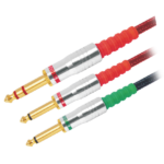 MX 6.35 MM P-38 Stereo Male To 2 X 6.35 MM P-38 Mono Male Cord Heavy Duty Shiny Chrome MX-3047