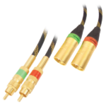 MX 2 RCA Plug To 2 X XLR 3 Pin Mic Male Gold Plated Connector XLR Cord With Nylon Mesh MX-3096