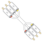 MX 3 RCA Male To 3 RCA Male Cord – 2 Mtr ( RCA Composite Cable ) MX-3346