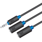 MX 3.5 MM EP Stereo Male To 2 X 3.5 MM EP Stereo Female Aux Cable MX-3384