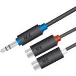 MX 3.5 MM EP Stereo Male To 2 RCA Female Aux Cable MX-3386