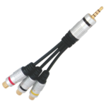 MX 4 Pole EP Stereo Plug 3.5 MM To 3 RCA Female Connector Cord MX-3427