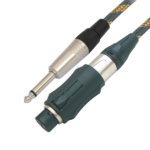 MX P-38 Mono Jack To 3 Pin Unisex Male-Female XLR Cord ( 2 In 1 ) With Nylon Mesh – 1.5 Mtr MX-3442